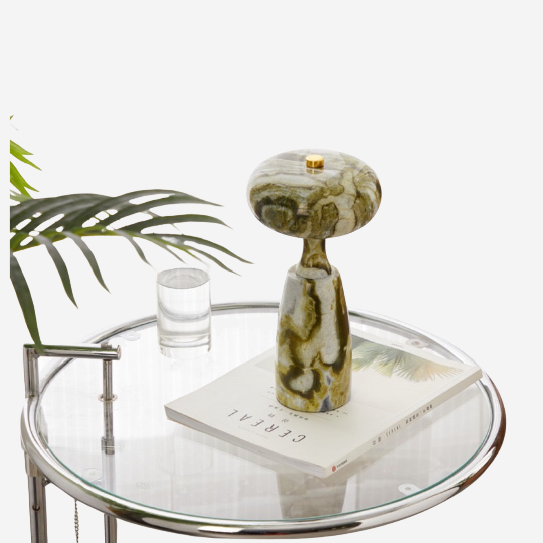 Jade - Travertine Marble Touch Table Lamp